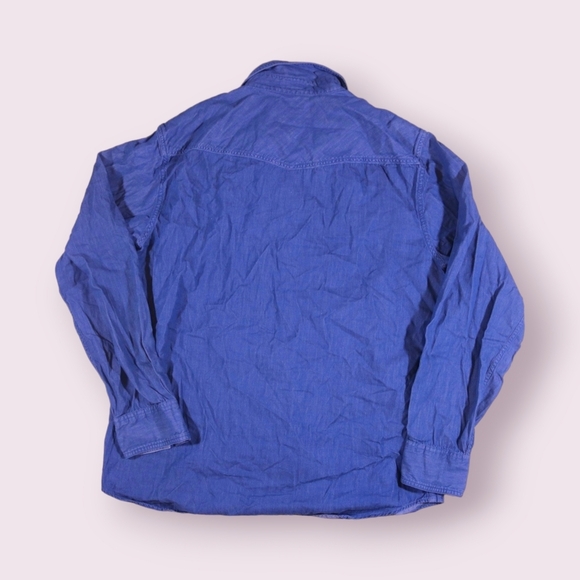 Fossil Shirt Women's Size L Blue Denim Chambray Long Sleeve Button Up Jean Top - Picture 7 of 7